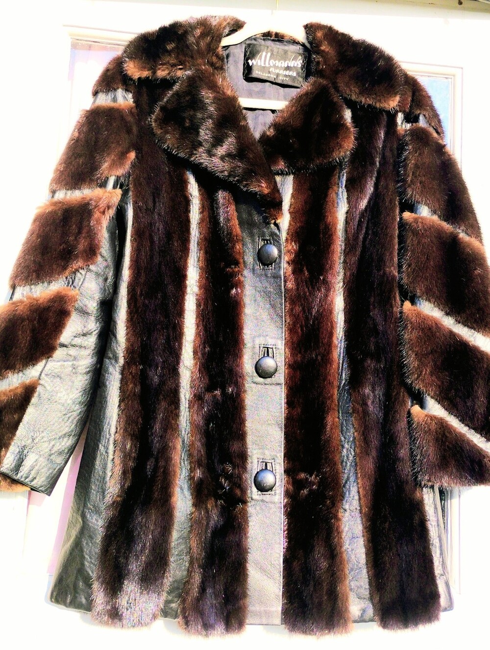 Vintage Willmann's Furriers Mink & Leather Coat